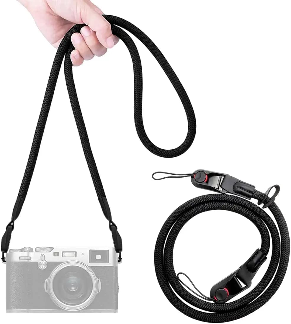 ZORBES® Camera Strap, Camera Nylon Sling Rope Belt 110cm Braided Crossbody Strap Compatible with DSLR or Mirrorless Cameras, Quick-Release Round Rope Design for Reliable Photography Support