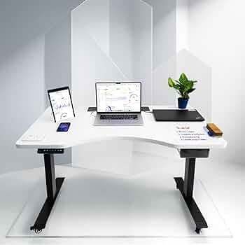 DESKO Smart-Desk Pro | Dual Motor Height Adjustable | 10+Smart Features | Built-in 5 Sockets & 2 USB + Cable Tray Storage | 3 Year Warranty | 120 x 75 cm. Smart Top | 2 Stage with 4 Memory Functions