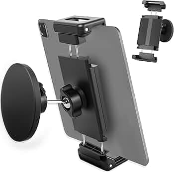Strong Magnetic Tablet Mount, 360° Swivel Stand for Kitchen/Office/Gym, Universal Holder Compatible with 4.7-12.9" iPad, No-Slip Metal Surface Mount (1)