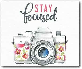 ® Mousepad Photography Stay Focus Qutos Theme Design Printed Rectangular Rubber Base Programming Mouse Pad for Laptops and Computers Office Gaming Boys Girls Kids Multicolored L X H 24 X 20 CMS
