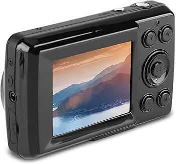 Compact Digital Cameras, 5MP 720P Camcorder with 2.4in Large Screen and 16X Zoom Video Camera Portable Camera for Outdoor Travel Vlogging (Black)