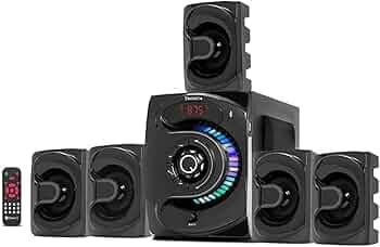Tronica 444 Superb 5.1 Bluetooth Home Theater System 45W with Subwoofer, FM/USB/SD/AUX Support, LED Lights & Remote Control, Multimedia Speaker System for TV, Laptop & Mobile