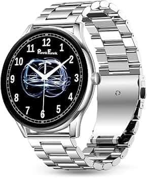 PunnkFunnk Glavito Round Dial Smartwatch 1.49" AMOLED Display, Bluetooth Calling, Functional Crown Control, 100+ Sports Modes, IP67, Health Tracking, 100+ Watch Faces for Men & Women (Metal Silver)