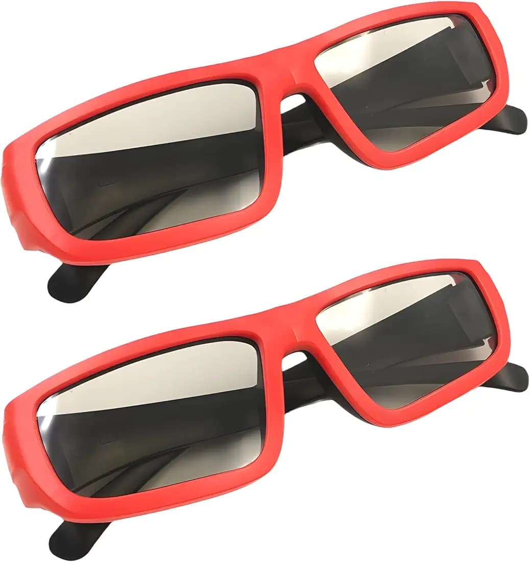 2 Pack 3D Glasses for 3D Movies, Kids 3D Glasses for Home Theater, Lightweight and Durable 3D Movie Watching Device for Kid, Ideal for 3D Educational Games and Family Entertainment