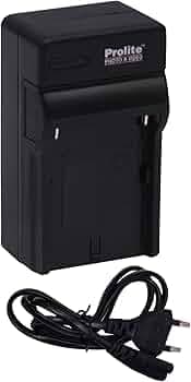 Prolite NP-F550/750/950 Single Camera Battery Travel Charger with Removable Charging Plate | Wth Indicator Light | Auto Cut-Off at Full Charge, AC Plug Short Circuit Protect
