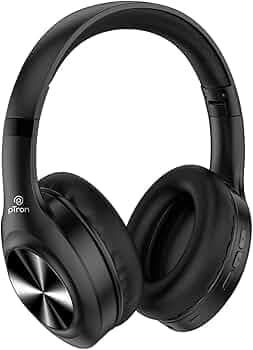pTron Studio Pro 65hrs Playtime Wireless Over Ear Headphones with Mic, 45ms Low-Latency Gaming, Deep Bass, BT5.3 Quick Connect, Dual Device Pairing, Voice Assistant & Type-C Fast Charging (Black)