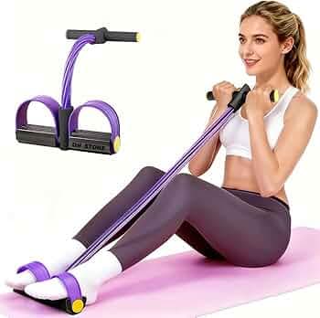 Pull Reducer 4-Tube Elastic Yoga Pedal Puller Resistance Band, Natural Latex Tension Rope Fitness Equipment, for Abdomen/Waist/Arm/Leg Stretching Slimming Training