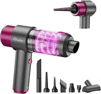 Aluan Portable Handheld Vacuum Cleaner 15000Pa Strong Suction, Wireless Cordless 2 in 1 Blower & Vacuum, Easy Cleaning for Home, Office, Sofa, Mattress, Keyboard & Travel Use