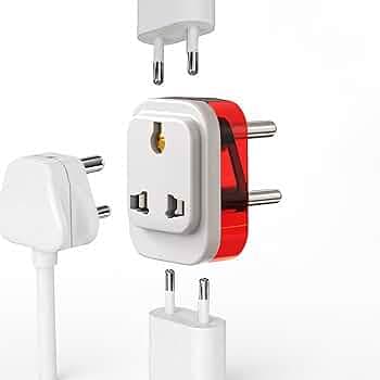 DEVAJI® 287 Multi Plug Adapter 6A Universal Socket 3 Pin Travel Adapter India Compact Power Wall Plug Extender Portable Charger Socket for Mobile Laptop Home Office Pack of 1