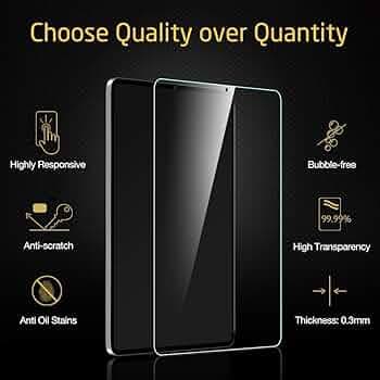 5D Tempered Glass Screen Protector Compatible with iPad Pro 11 Tempered Glass (2018 Launch) - Transparent