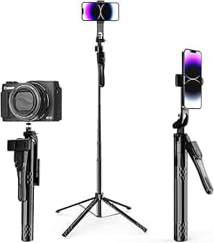 Amazon Basics Selfie Stick | 180 cm Extendable with Handheld Stabilizer | Compatible with Mirrorless/Action Camera, Ring Light, Gopro | Bluetooth Remote, Ideal for Selfies, Vlogging, Black