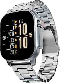 Vibez by Lifelong Premium Luxury New Launch Smart Watch for Men - 60 Day Battery 950mAH - 2.02 Ultra HD Display & 900 NITS Men's Smartwatch - Stainless Steel Dial & BT Calling (Pacific,Silver)