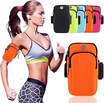 Sunkizzrs® Armband for Running - 6.8 Inch Waterproof Washable Mobile Holder Arm Band for Fitness Gym Outdoor Sports, Armband for iPhone/Vivo/Oppo/Samsung/Sony/Motorola/Xiaomi Redmi (Orange)