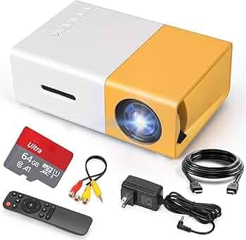 EXOMOON Smart Projector, Portable LED Mini Projector, 24-60 inches Home Theater, Video Projector, Suitable for Outdoor Recreation and Home Theaters