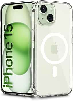 WOW IMAGINE Ultra-Hybrid Back Case Cover for iPhone 15 Compatible with MagSafe | Sleek Hard Crystal Clear Back | Drop & Camera Protection | Shockproof Mobile Case For iPhone 15 (PC & TPU, Transparent)