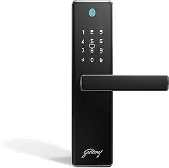 Godrej 'New Launch' Smart Lock | Neo Prime Digital Lock for Wooden Door | Fingerprint, PIN, RFID Card & Mechanical Key | 4 in 1 Access | Titanium Grey |3 Yrs Warranty | Free Installation