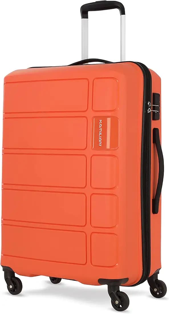 Kamiliant American Tourister Harrier | Trolley Bag Check-in Large Size (79 cms) for Travel| Hard Case Polypropylene (PP) Suitcase | 360° 4-Wheel Luggage Trolley | Combination Lock | Carrot Orange
