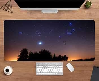 Gadgets WRAP Extended Large 18x36inch Mouse Pad Desk Mat Anti-Slip Base Spill-Resistant for Laptop, MacBook, Gaming Computer - Blue Stars