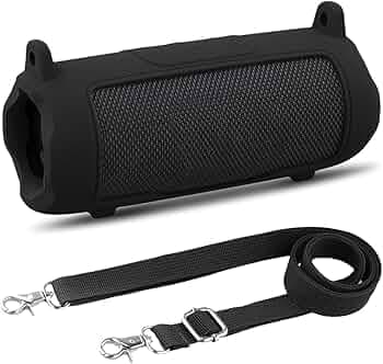 ZORBES® Silicone Case for JBL Flip 7 Portable Waterproof Speaker, Portable Travel Soft Cover with Shoulder Strap, Protective Skin Case (Black Case Only)
