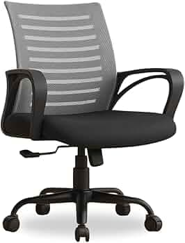 INNOWIN Mini Jazz Mesh Mid-Back Ergonomic Home Office Chair | 3-Years Limited Warranty Included | Tilting & Height Adjustable Mechanism, Heavy Duty Metal Base | Ideal for Office Work & Study (Grey)