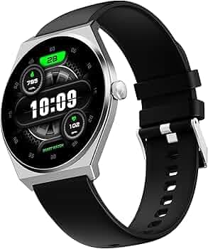 Fire-Boltt Legacy Nova Smartwatch 1.43” Slim Super AMOLED Display, 466x466 Pixel Always-On Display, Bluetooth Calling, Wireless Charging, Health Tracker for Men & Women Midnight Black