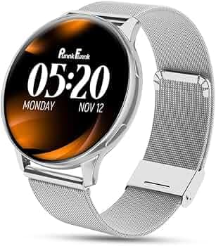 PunnkFunnk Active 2 Smartwatch, 1.39” HD Round Display, Bluetooth Calling, Heart Rate & SPO₂, 100+ Sports Modes, IP67, Long Battery Life for Men & Women (Millanese Silver)