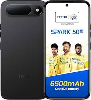 Spark 50 5G (Ink Black, 4GB+128GB) | 6500mAh Battery + 45W Fast Charger | Upto 18GB* RAM | MIL-STD 810H Protection | Fastest 8X Network Speed* with URSP | 120Hz Smooth Display | AI Flash Snap
