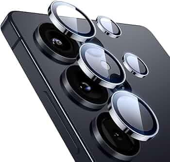 ESR for Samsung Galaxy S25 Ultra Camera Lens Protector, Individual Lens Protectors, Scratch-Resistant Tempered Glass with Aluminum Edging, Samsung Galaxy S25 Ultra Case Friendly, 1 Set, Black