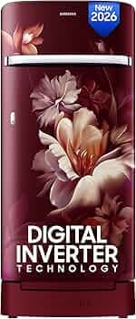 Samsung 189 L, 5 Star, Digital Inverter, Direct-Cool Single Door Refrigerator (RR21H2H25RZ/HL, Midnight Blossom Red, Base Stand Drawer, Single Touch Defrost, 2026 Model)