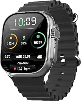 chaebol HD Display Smartwatch for Men & Women | Bluetooth Calling | Heart Rate | Sleep Monitor | 113+ Sports Modes | Step Counter | IP67 Waterproof Smartwatch for Android & iOS - (Black)