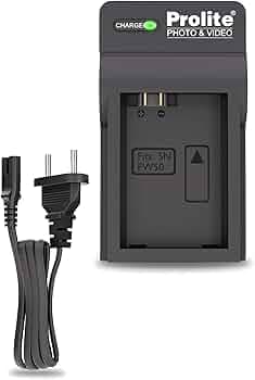 Prolite FW50 Single Camera Battery Travel Charger with Removable Charging Plate (Compatilble with FW50) | with Indicator Light | Auto Cut-Off at Full Charge, AC Plug Short Circuit Protect