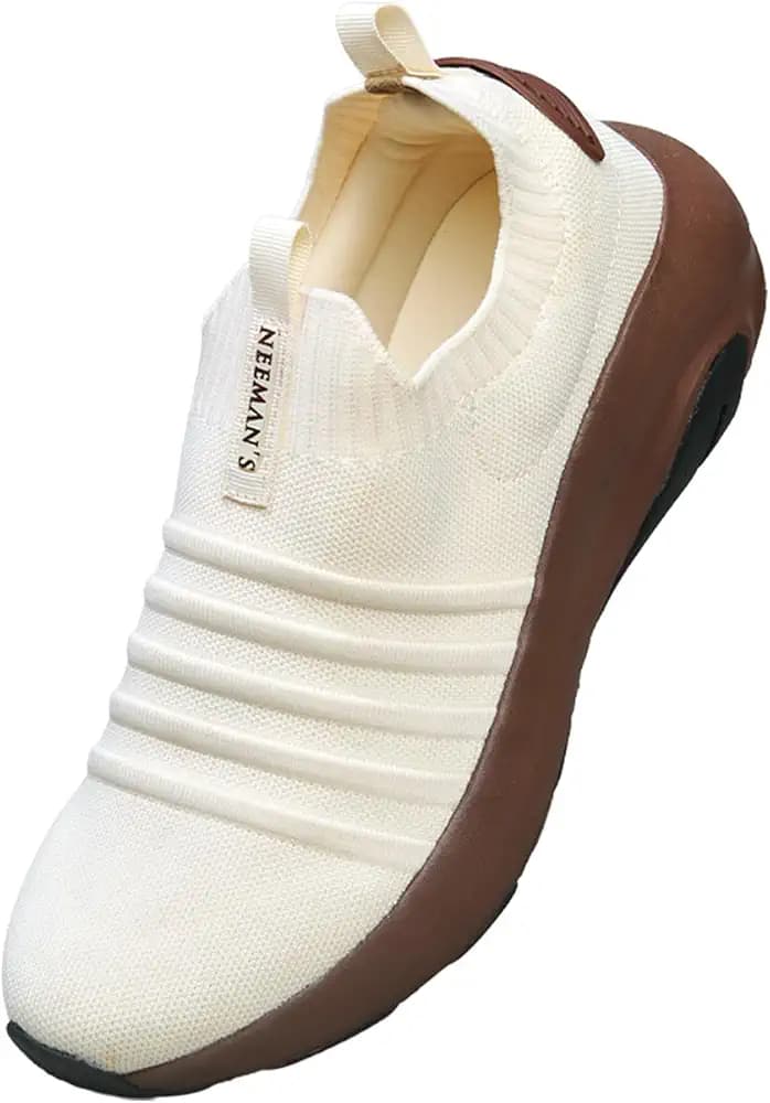 Neeman's Unisex Begin Walk ‘Breeze’ Slip Ons Shoes | Breathable Knit Upper with Cushioned Insole & Supportive Midsole for Everyday Comfort