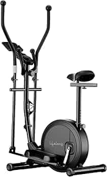 Lifelong Elliptical Cross Trainer Bike for Home Use | Cycling Machine | Exercise Machine with Touch LED Screen Display, Adjustable Seat |6kg Flywheel|Magnetic Adjustable Resistance & iPad Holder-Black