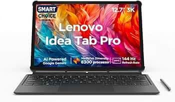 Lenovo {Smartchoice} Idea Tab Pro with Pen Plus & Keyboard|12.7" 3K Display|144 Hz Refresh|12 GB RAM, 256 GB ROM| AI-Enabled| MediaTek Dimensity 8300|4 JBL Speakers|10200 mAh Battery with 45 W Charger