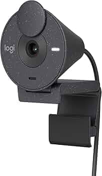 Logitech Brio 300 Full HD Webcam with Privacy Shutter, Noise Reduction Microphone, USB-C, Certified for Zoom, Microsoft Teams, Google Meet, Auto Light Correction - Graphite