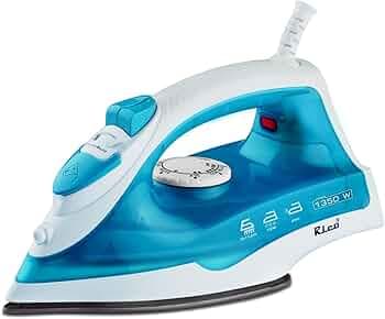 Rico 1350W Light Weight Steam Iron Press for Clothes | Non Stick Coated Soleplate | Steam Rate of up to 25 g/min, 0.8g/press Water Spray | 2 Year Replacement Warranty, 1350 watts, Stainless Steel