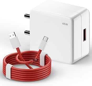 65w SuperVOOC Fast Charger with Type-C Cable | OnePlus Charger 100W Original Fast Charging Adapter Compatible with OnePlus,Realme,Xiaomi,Poco,iQOO | Supports Warp Dash VOOC QC 3.0