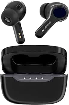 beatXP Pulse XPods Bluetooth True Wireless Ear Buds with 40H Playtime, Dual Mic AI ENC, Low Latency for Gaming Mode, Type C Earphone with 10mm Drivers, IPX5, BT 5.3, Touch Control (Black)