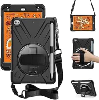 SkyTree Heavy Duty Dazzle Shockproof TPU Anti-Drop Armor Hybrid Protective Silicone Rugged Kickstand Cover for iPad mini 4 / iPad mini 2019 - Hand Dazzle