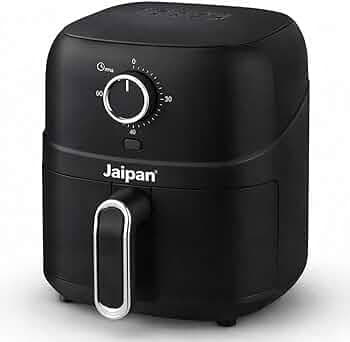 Jaipan Manual Air Fryer, 360° High Speed Air Circulation Technology 1800 W with Non-Stick 3.2 L Basket (Black)