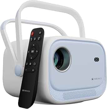 Zebronics Android Smart Projector, 1080p, 5200 Lumens, 200" Screen, 200° Tilt, Auto Focus, Auto Keystone, Auto Sensor Tech, BT, WiFi, App Support (Netflix, Prime, etc), Miracast (Pixaplay 34, Blue)