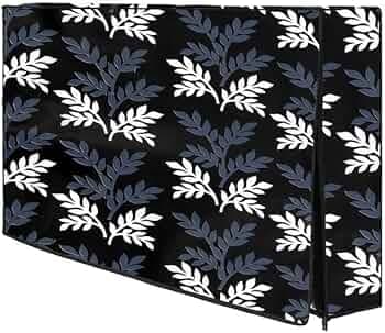 NERHA PVC 50 Inch Led Tv Cover Compatible For Xiaomai, Lg, Samsung, Redmi, Vw, Tcl, Acer All Brands Models, Black Leaf Colour.