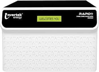 Rapid +2000/24V |Pure Sine Wave UPS 1700 VA |Double Battery Inverter for Home, Office,Shops | 36 Months Warranty |Fast Charging |LCD Display |Automatic Bypass |24X7 MCB Protection