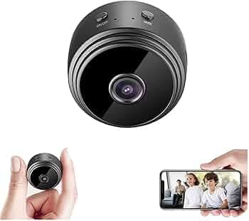 Mini Wireless Security Camera, HD WiFi Surveillance Camera with Smartphone App, Night Vision, Compact Design, Black
