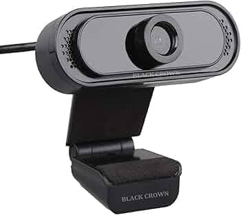 BLACK CROWN Webcam HD 720P, Noise Isolated Microphone with Computer HD stremaing Web cam for Desktop, Laptop with mic with Wide Angle Lens & Large Sensor for Superior Low Light, Optical. (042)(Black)