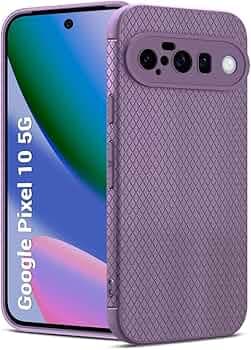 Liquid Silicone Textured Back Cover for Google Pixel 10 5G | Anti-Slip Grip | Shockproof Slim Case | Raised Camera Protection | Soft Durable Premium Finish (Purple)