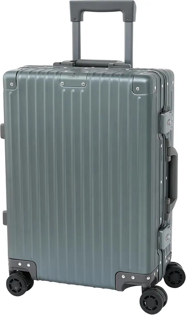 THE CLOWNFISH Orion Series Small 20inch Cabin Trolley Bag for Travel | Suitcase for Travel | Aluminium Alloy+Polyester | Mute Wheels |Lightweight | Water Resistant Cabin Trolley Bag | Gunmetal