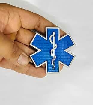 Blue Star of Life Doctor 3D Logo (6.3cmx6.3cm) Car Bike Laptop Doctor Sticker Car Emblem 3D Badge Sticker Universal Auto Racing Sport Logo Grand Tourer Decal.
