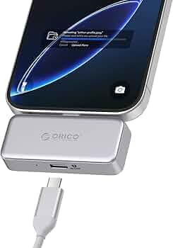 ORICO FlashPod 128GB Aluminum Alloy Portable SSD with PD 100W Fast Charging, Direct Plug Design, 90MB/s External Solid State Drive, Reliable Storage for iPhone 16/15, Tablets & Laptops - S5