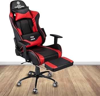 Casa Copenhagen , Designed in Denmark,High-Back Italian Leather Gaming Ergonomic Chair with Footrest, Luxurious Memory Foam Seating & Multi Function Arm - Blush Red & Black